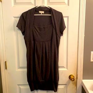 Gray Mid-Length Sweater Dress
